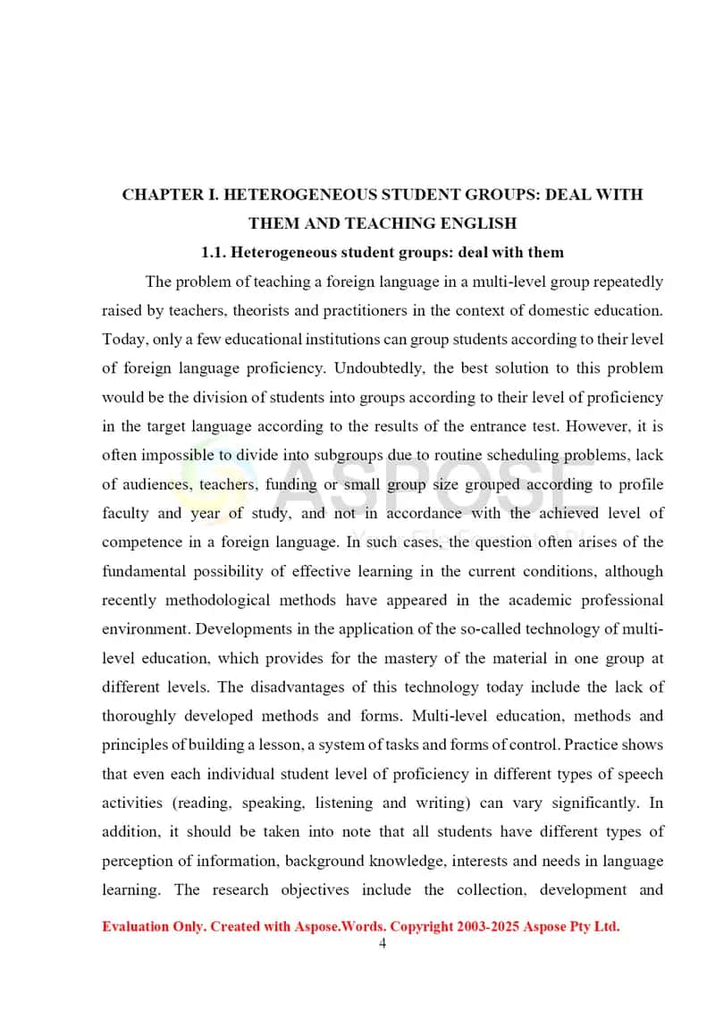 Learner Differences and Teaching Heterogeneous Classes 4