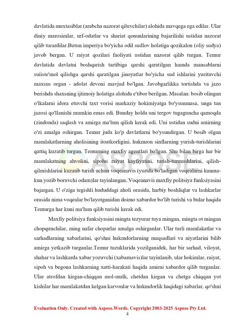 Amir Temur davlatida sud ishlari 4