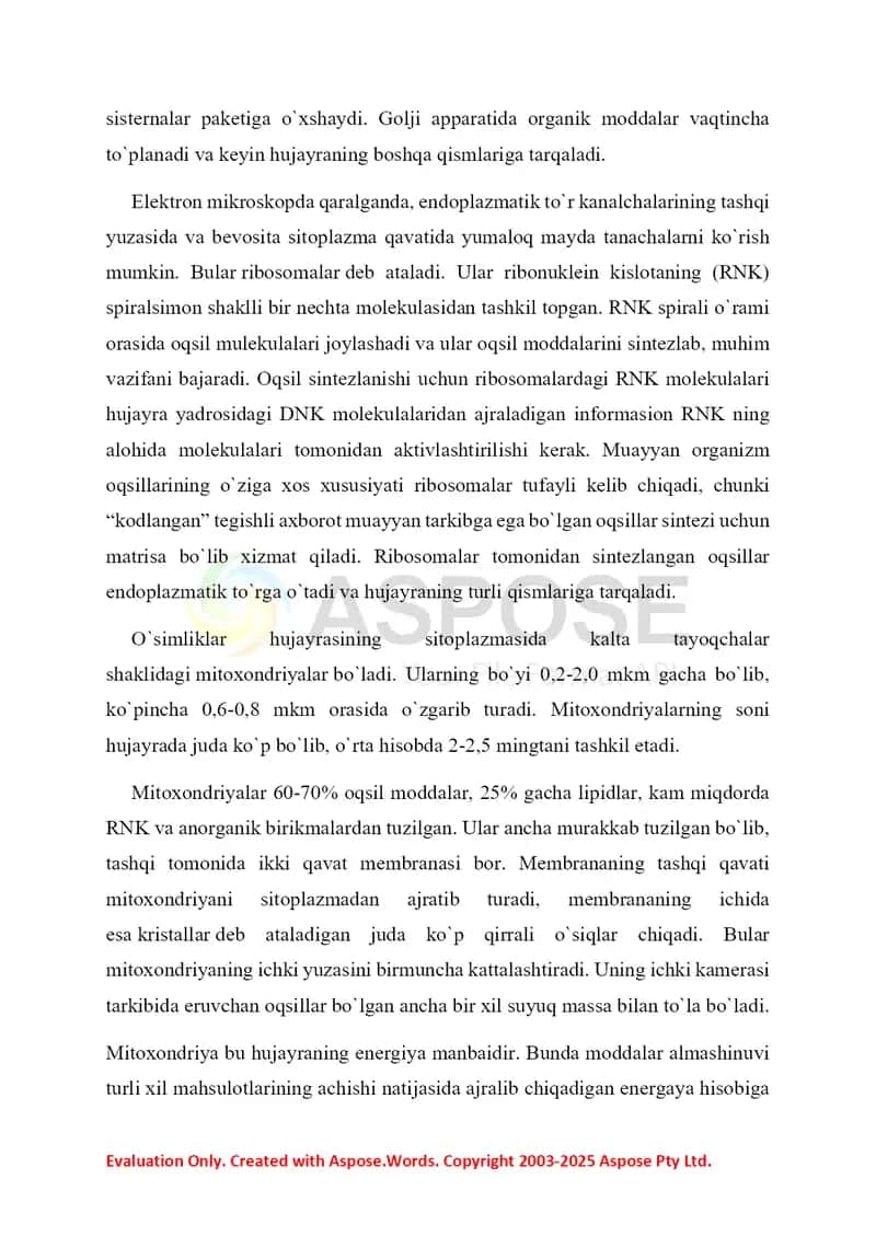 Hujayra va uning tuzilishi 4
