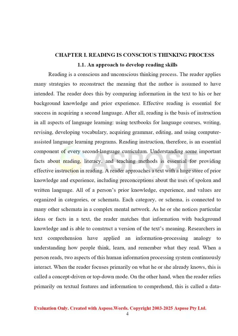 Theories of Reading Comprehension 4