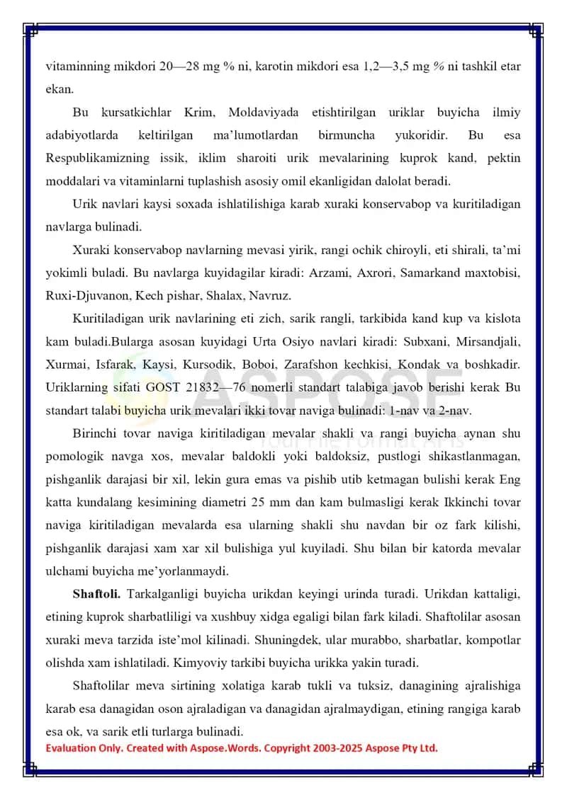 Danakli mevalarni yetishtirish va ularga shakl berish texnologiyasi 4