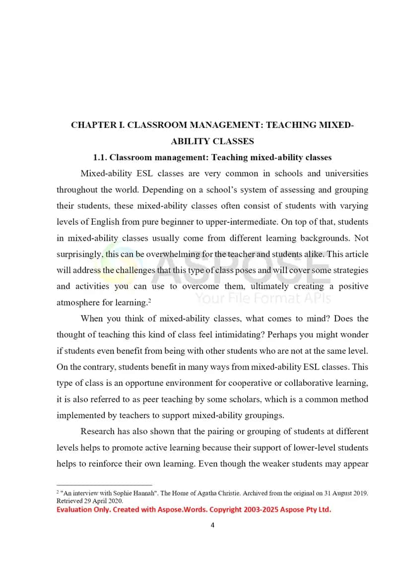 CLASSROOM MANAGEMENT AND TEACHER LEARNER INSTRUCTION 4