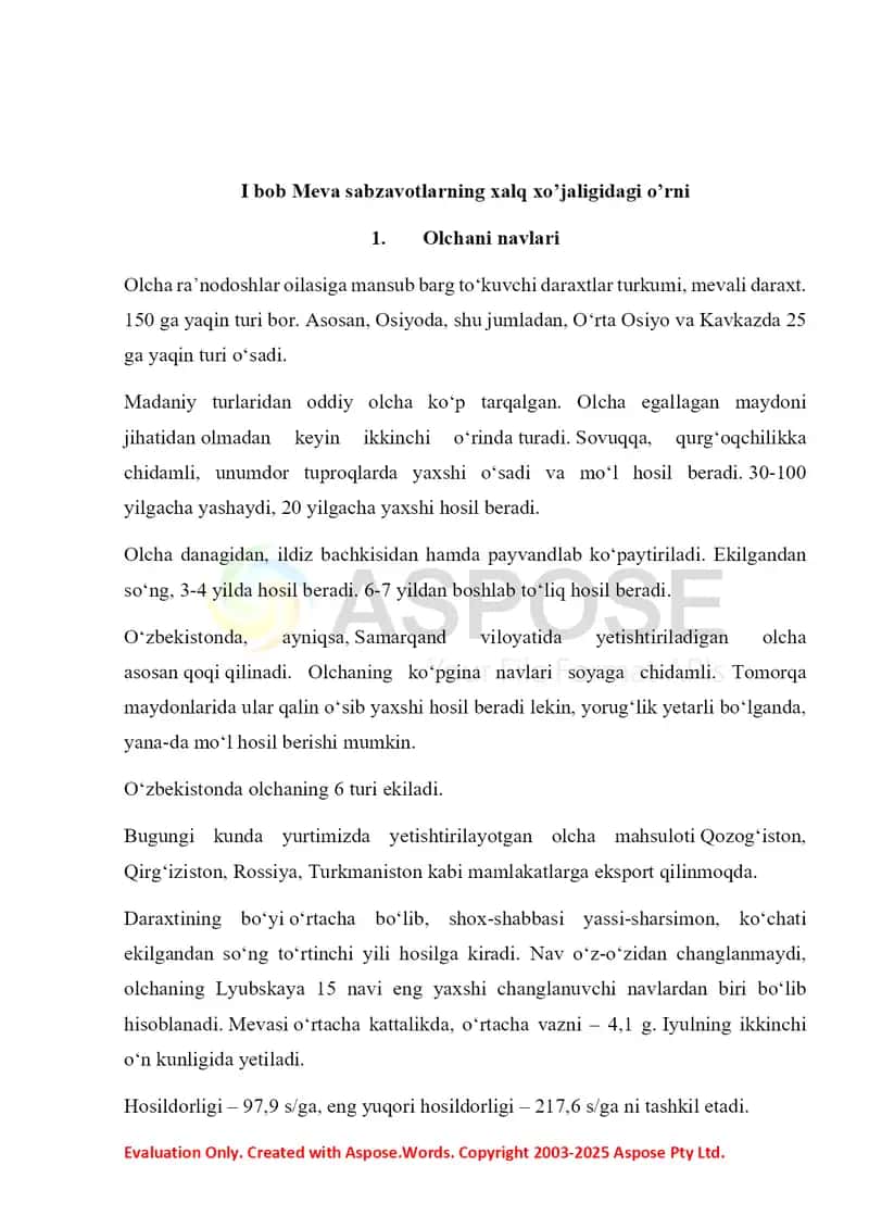 1500 tonna olchani saqlash uchun omborxonani tanlash va hisoblash 4