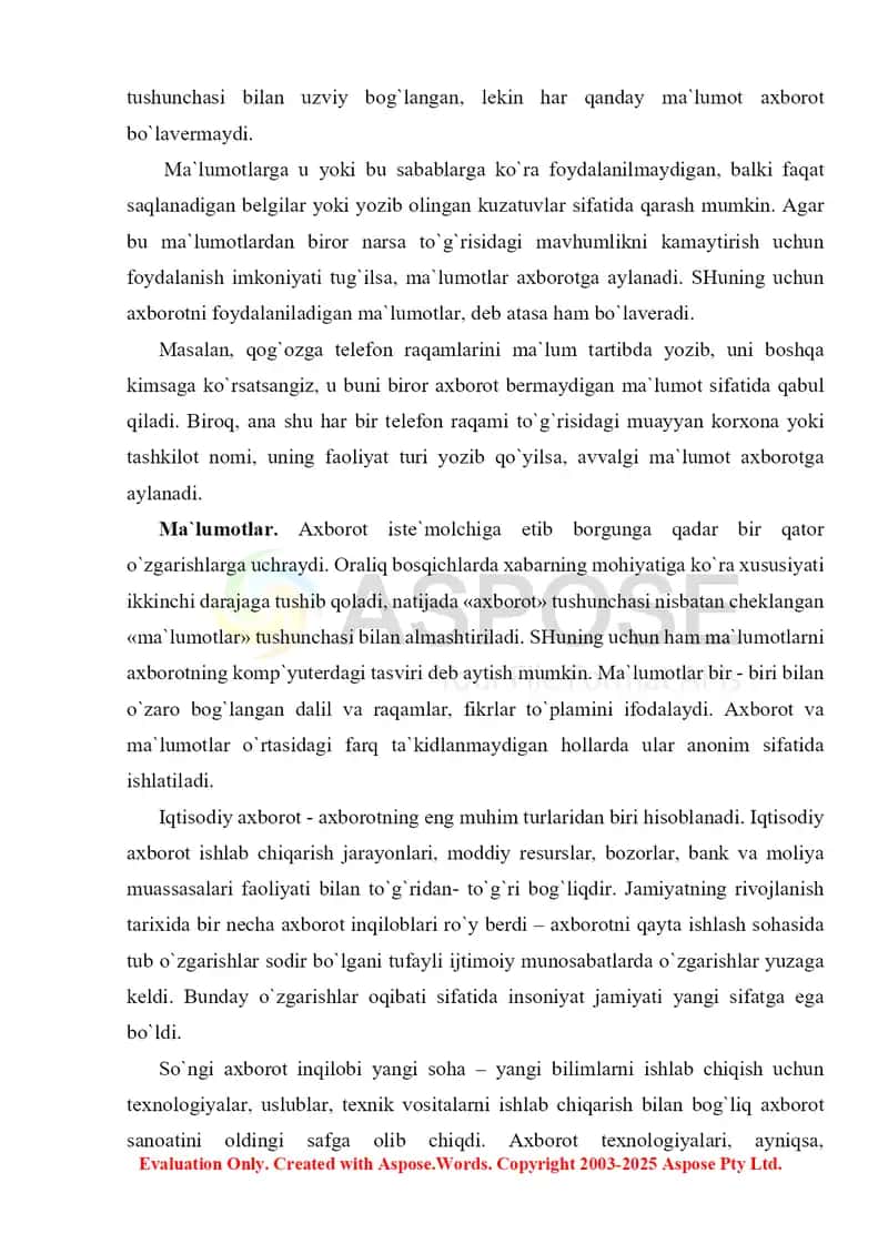 Axborot tizimlari va texnologiyalari 4