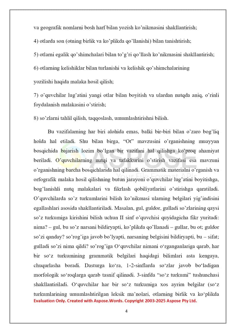 Ot so‘z turkumini o‘rganish jarayonida o‘quvchilar nutqini o‘stirish 4