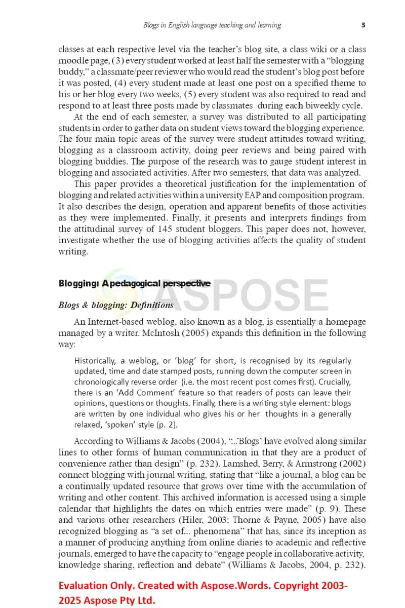 Blogs in English language teaching and learning 4