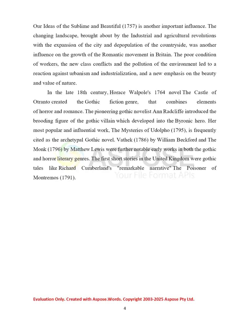 Romanticism as a leading literary movement 4