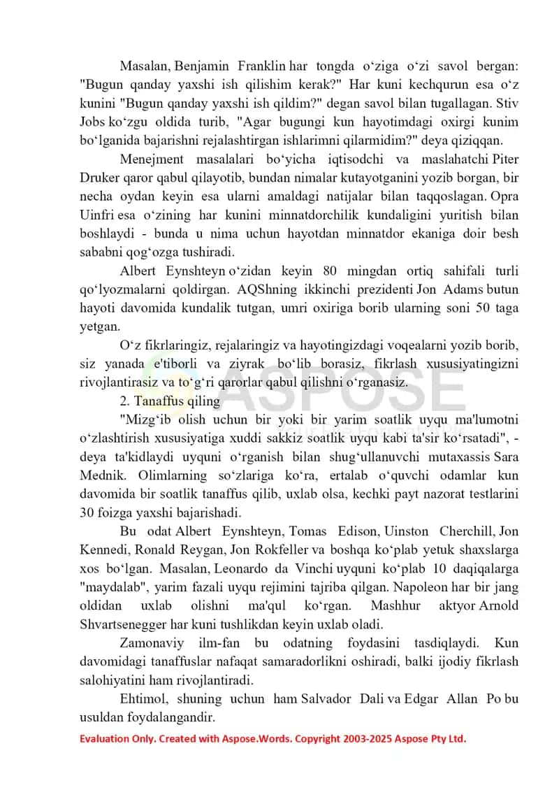 Shaxsning ustuvor xususiyati sifatida 4