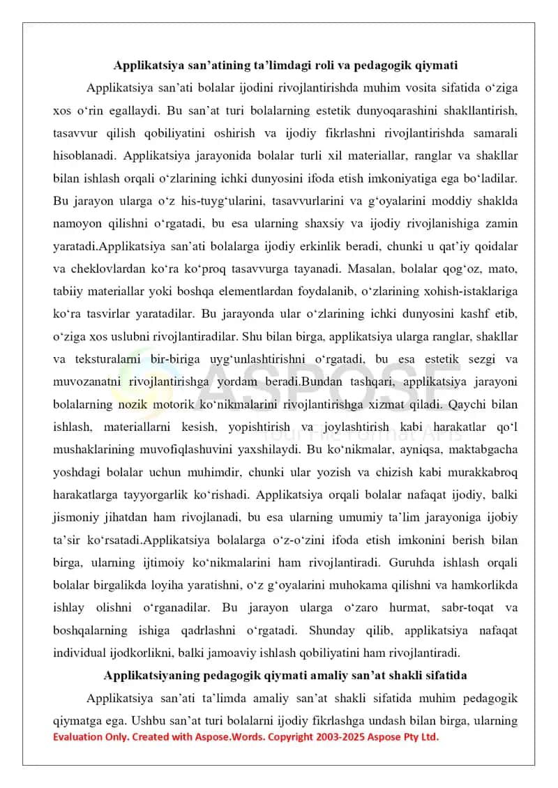 Applikatsiyaga o‘rgatishning vazifalari 4