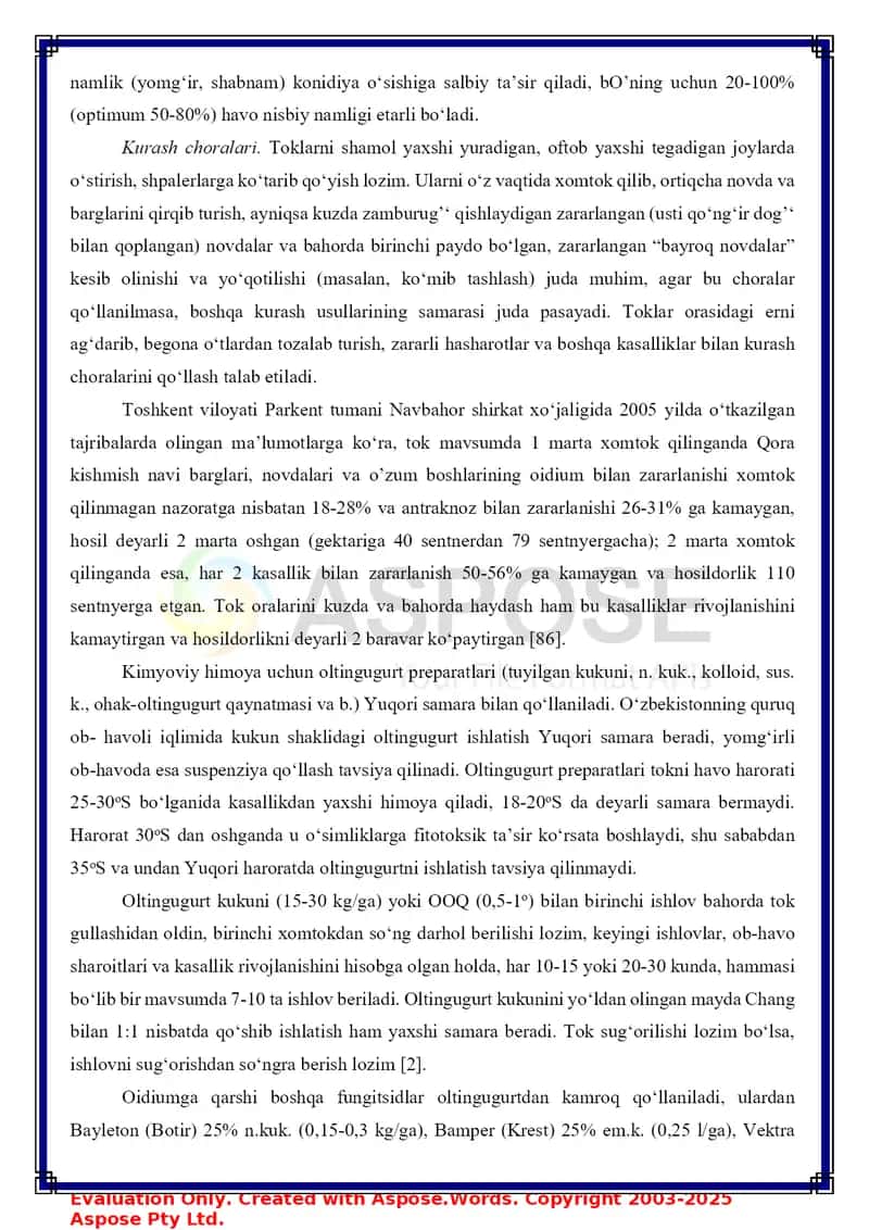 Tok va rezavor mevali ekinlarning kasalliklari va ularga qarshi kurash 4