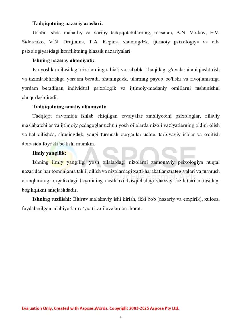 Zamonaviy yosh oilalardagi konfliktlarning psixologik xususiyatlari 4