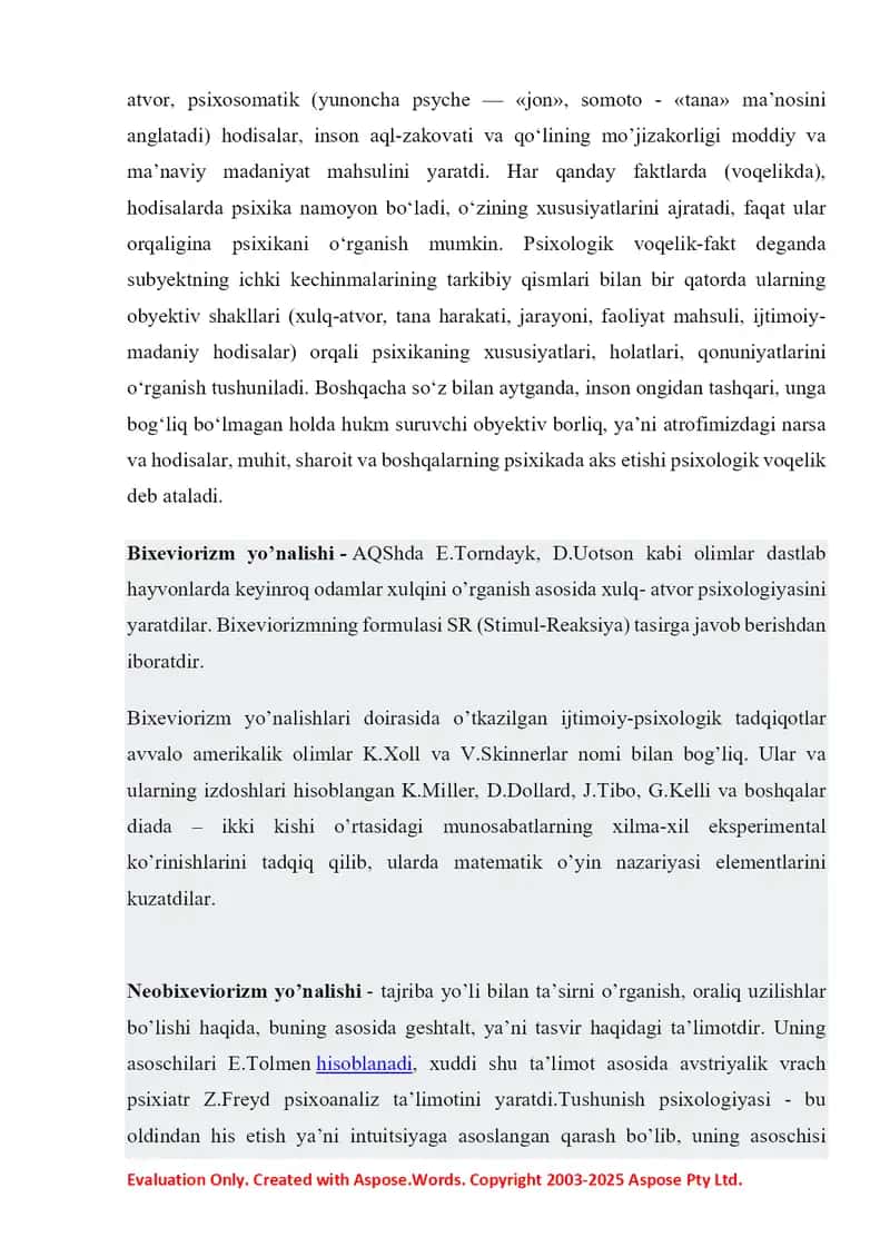 Psixologiyaning boshqa fanlar bilan aloqasi 4