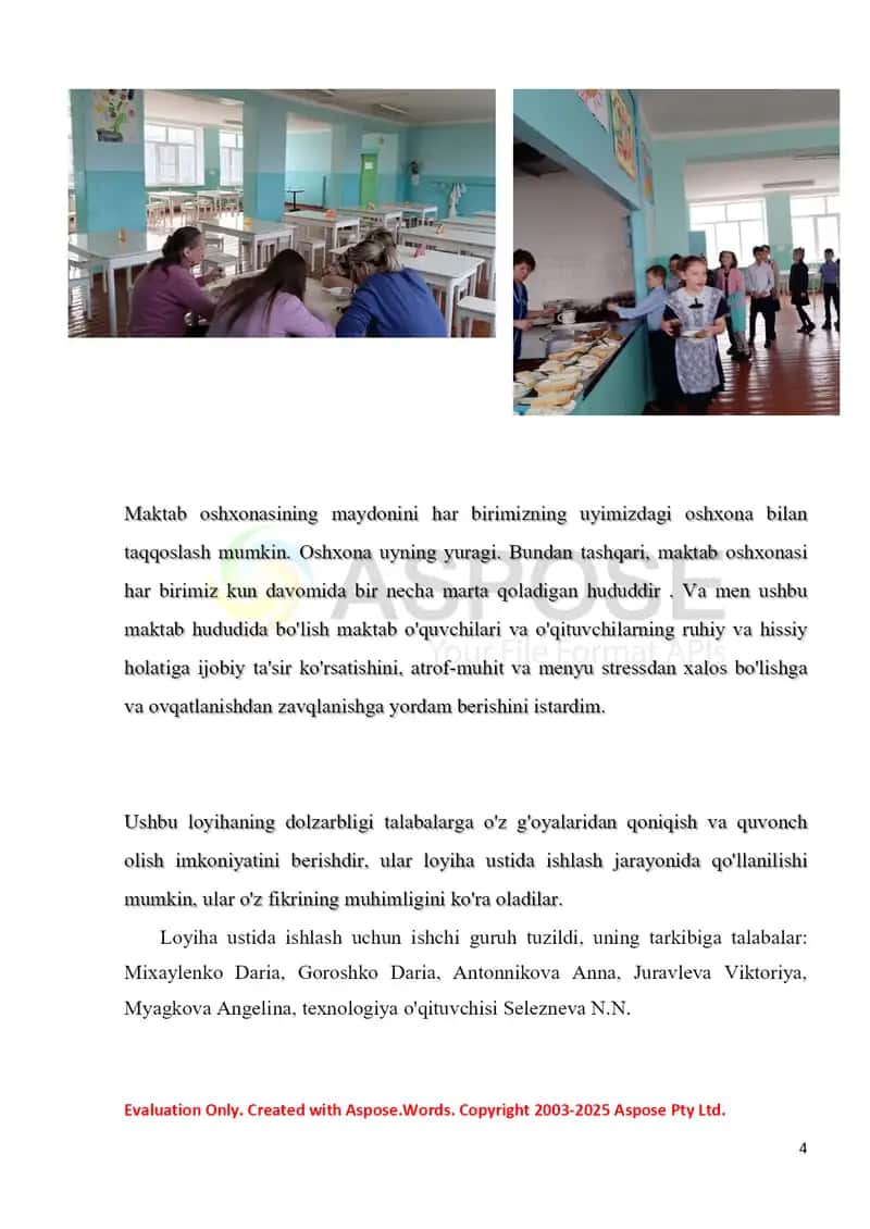 "Maktab oshxonasi o‘quvchi nigohida yangilangan format" tanlovi 4