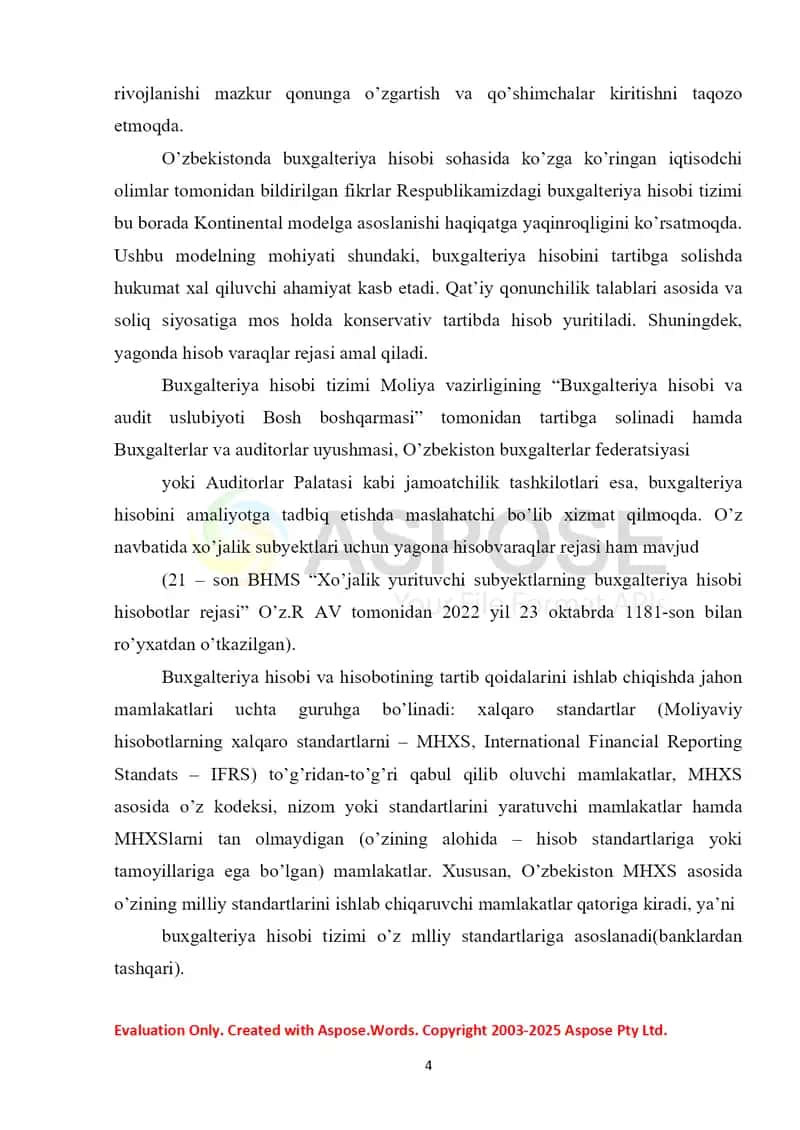 O’zbekiston Respublikasida buxgalteriya hisobi 4