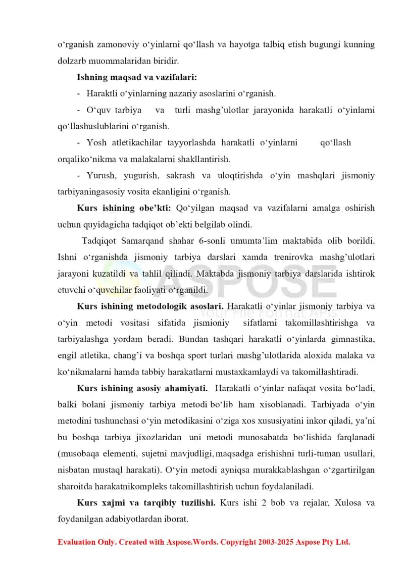 Harakatli o‘yinlar yordamida maktab yoshidagi bolalarni jismoniy tarbiyalash 4