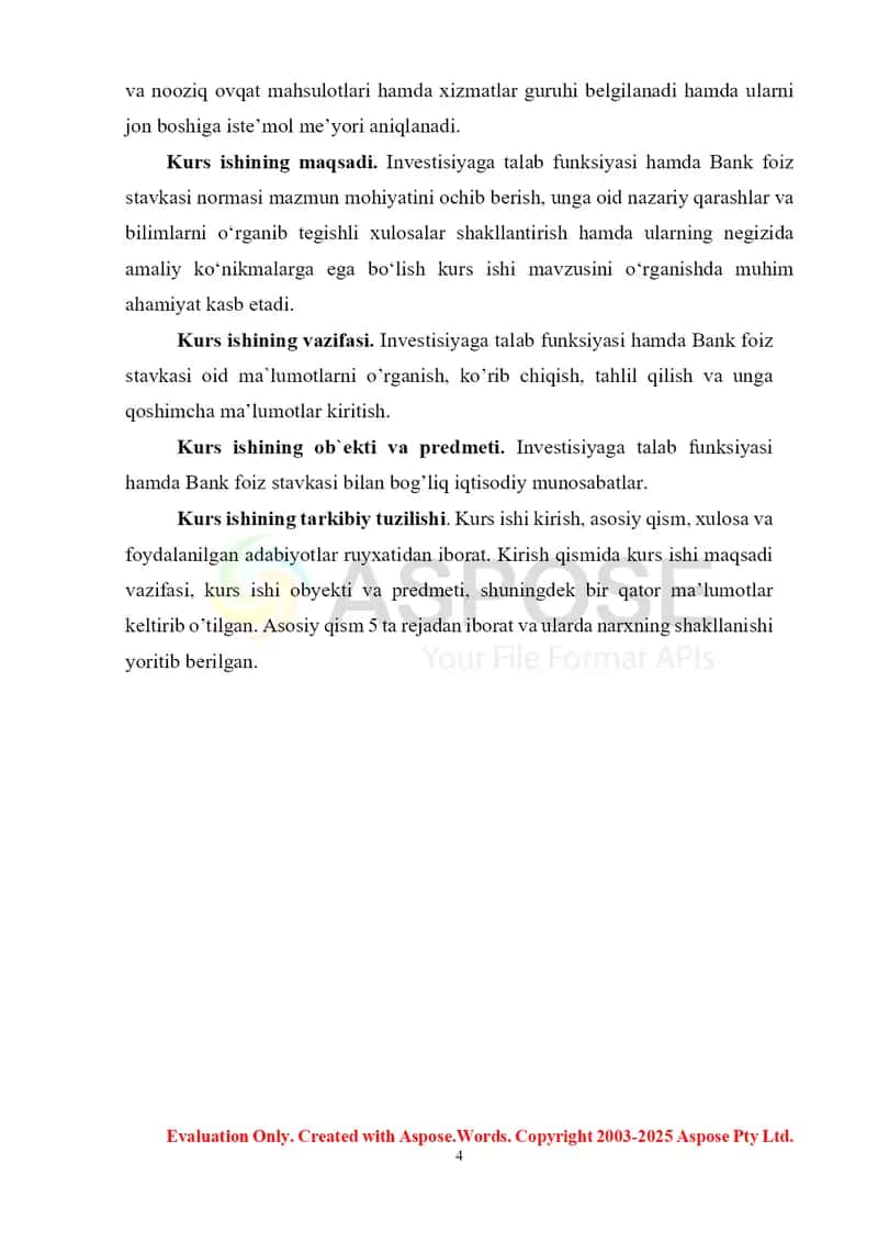 Investitsiyaga talab funktsiyasi. Bank foiz stavkasi va kutilayotgan sof foyda normasi 4