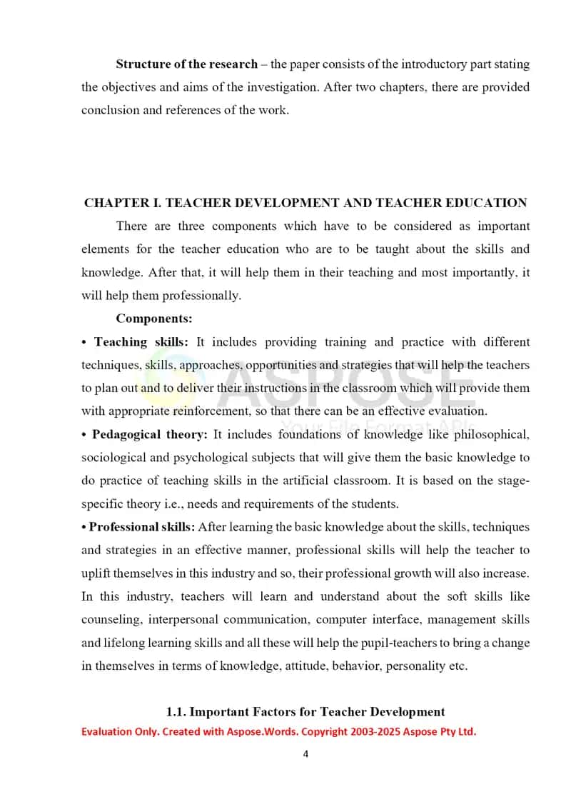 Teacher Development Skills 4