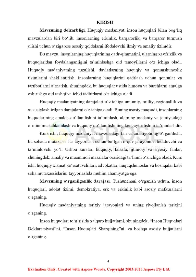 Huquqiy Madaniyat Tushunchasi, Tuzulishi, Darajalari 4