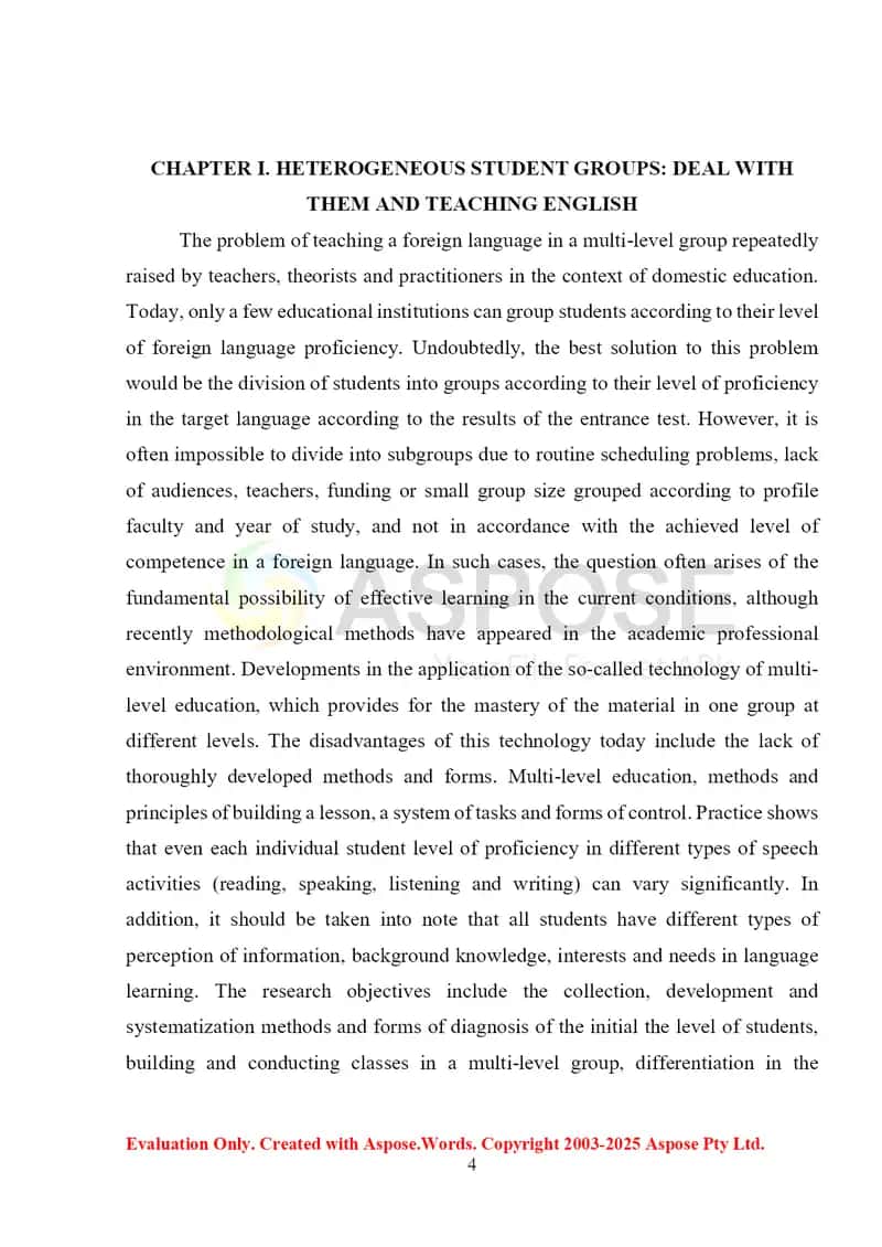 Learner Differences: Strategies for the Heterogeneous Classroom 4