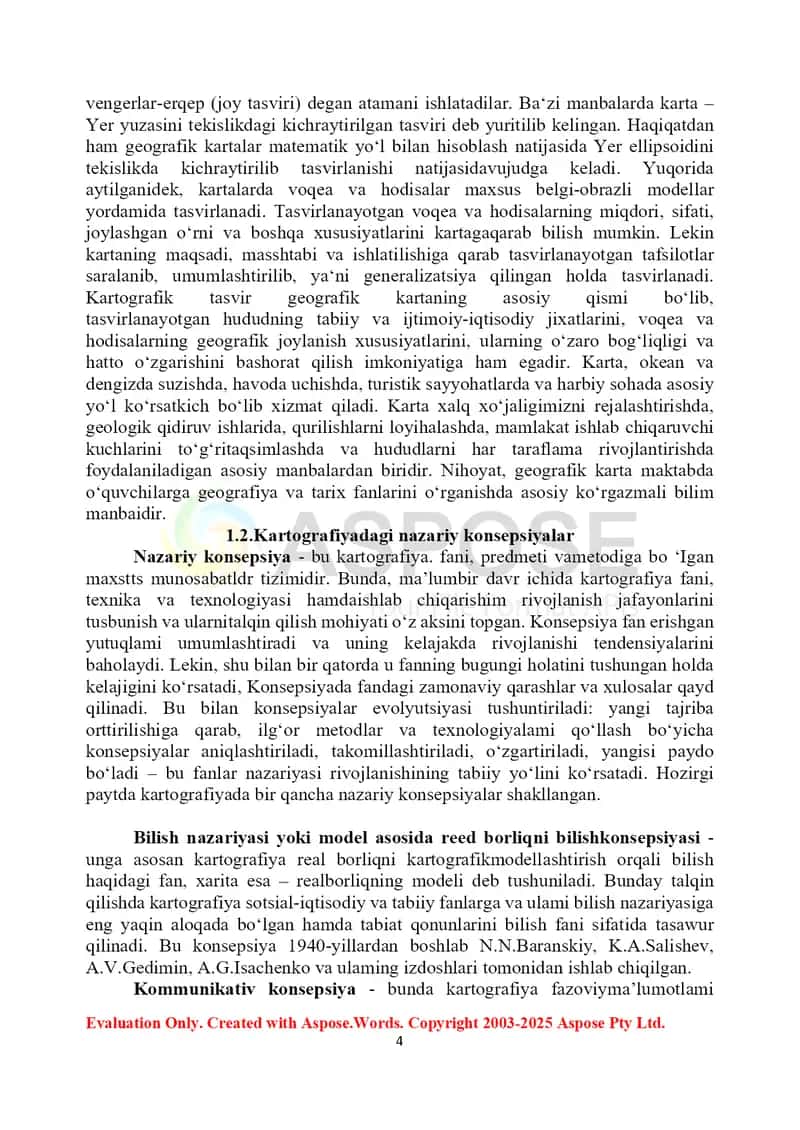 GEOGRAFIK KARTALARDAN VOQEA VA HODISALARNI TASVIRLASHDA QOʻLLANILADIGAN KARTOGRAFIK TASVIRLASH USULLARINI OʻRGANISH HAMDA TAHLIL QILISH 4