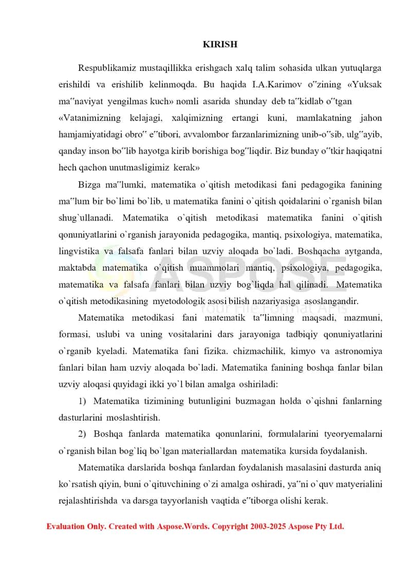 Boshlang’ich sinf matematika darslarini boshqa fanlar bilan uzviylikda o’tish metodikasi 4