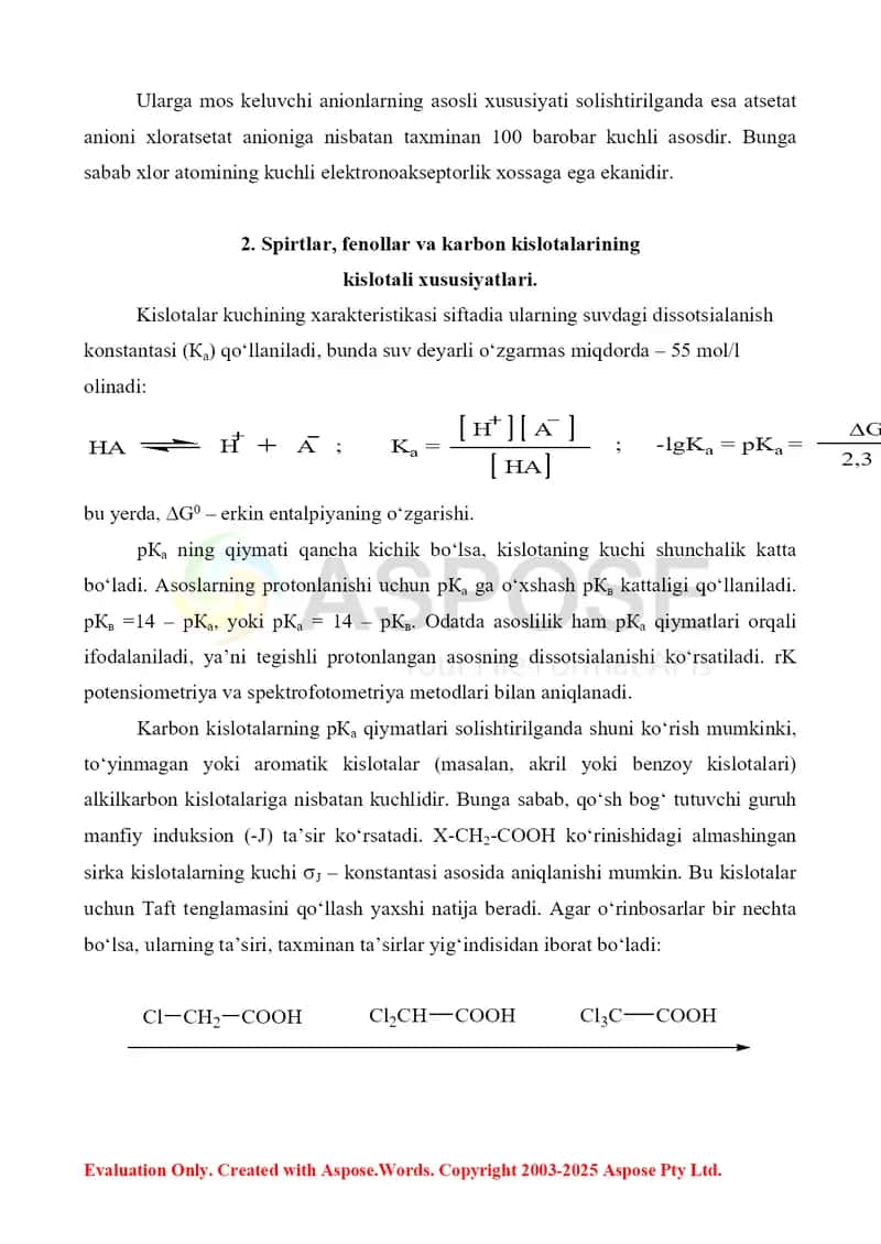 9. Brensted- Louri kislota va asoslari. Oddiy efirlar. Referat 15 bet 4