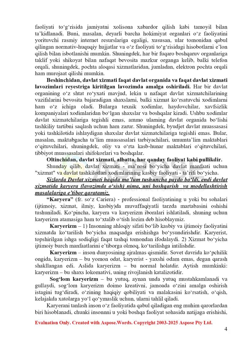 Ijtimoiy-siyosiy boshqaruv jarayonida davlat xizmatchilari karyerasini modellashtirish va boshqarish usullari 4