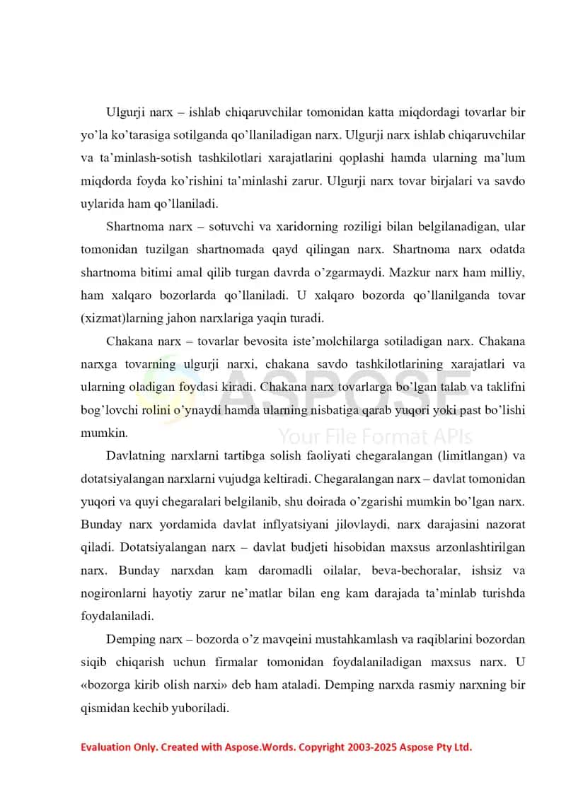 Narxning mohiyati va shakllanish xususiyatlari 4