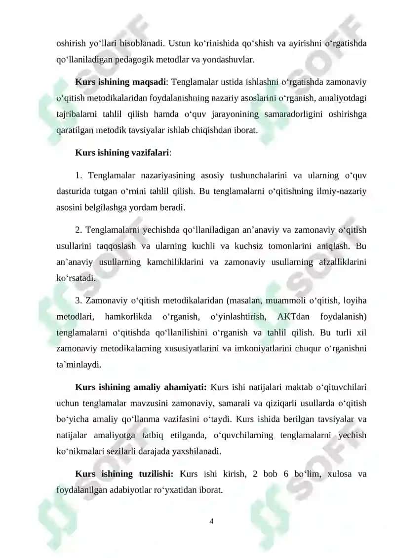 Tenglamalar ustida ishlashni o‘rgatishda zamonaviy o‘qitish metodikalaridan foydalanish 4