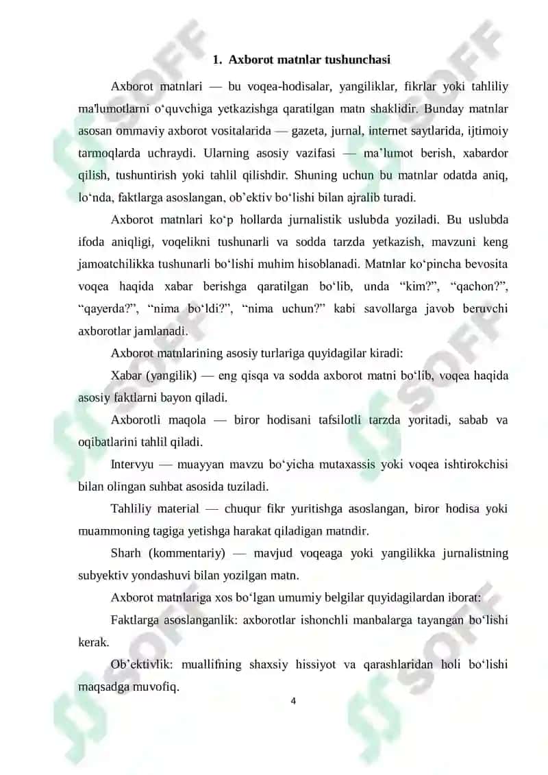 Axborot matnlar bilan ishlash va media madaniyat 4