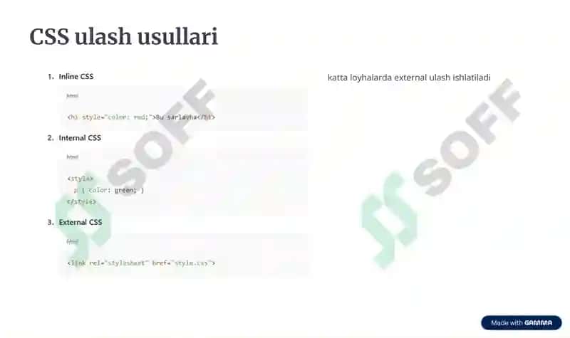 CSS asosiy bilimlari amaliy ham mavjud 4