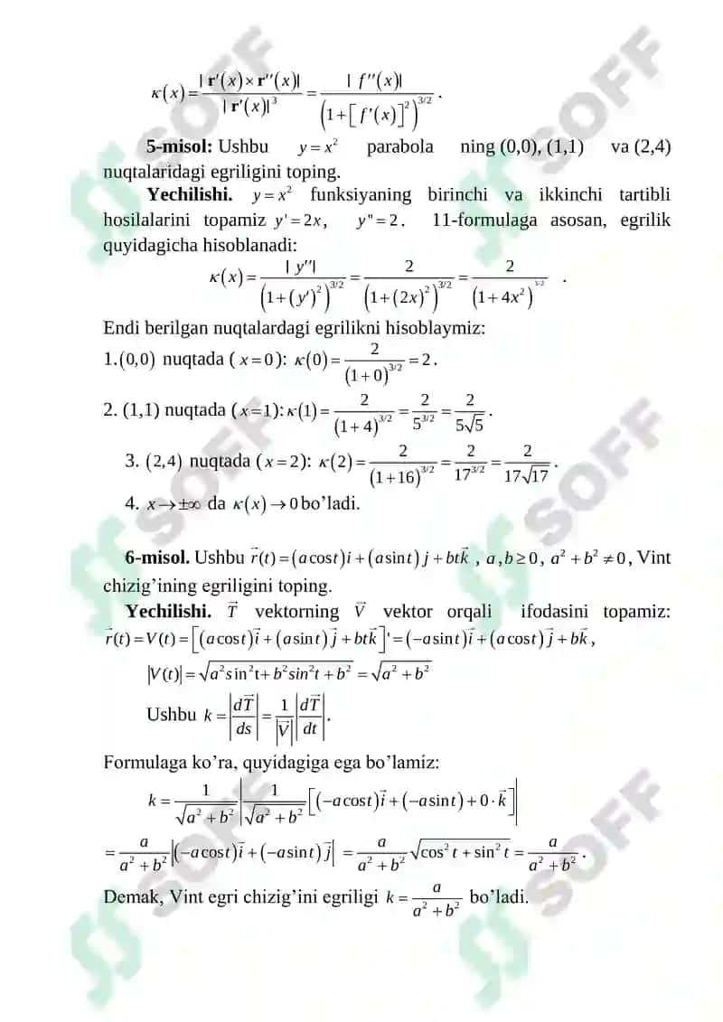 Vektor funksiyalar bilan berilgan yoy va egrilik uzunligi. Tezlik va tezlanish 4