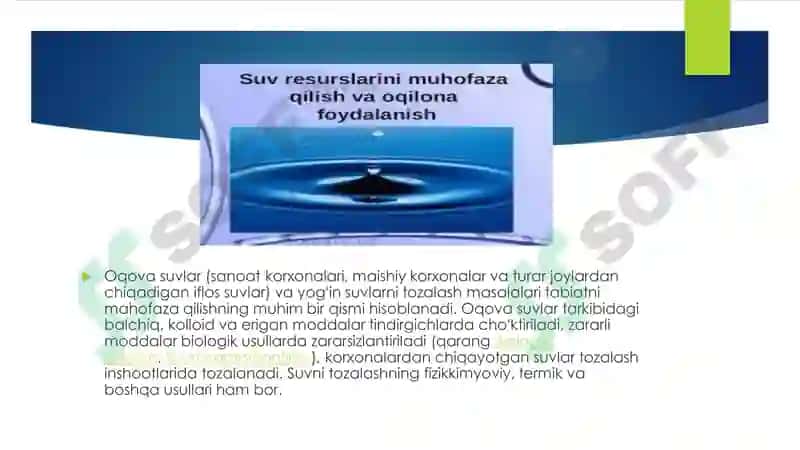 Ichimlik suvini sifatini yaxshilashdagi asosiy usullar 4