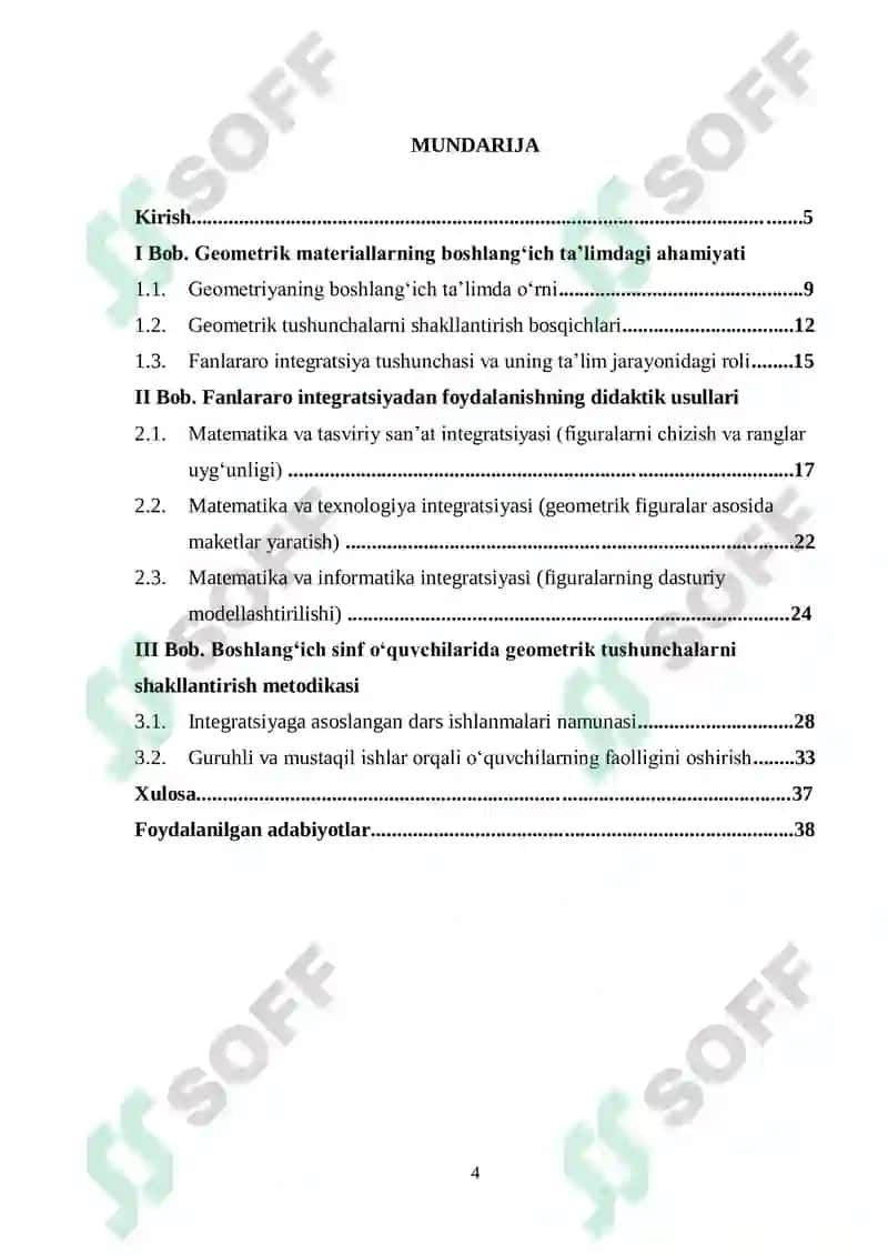 Boshlang'ich sinif matematika kursida gemetrik materialni oʻrganish 4