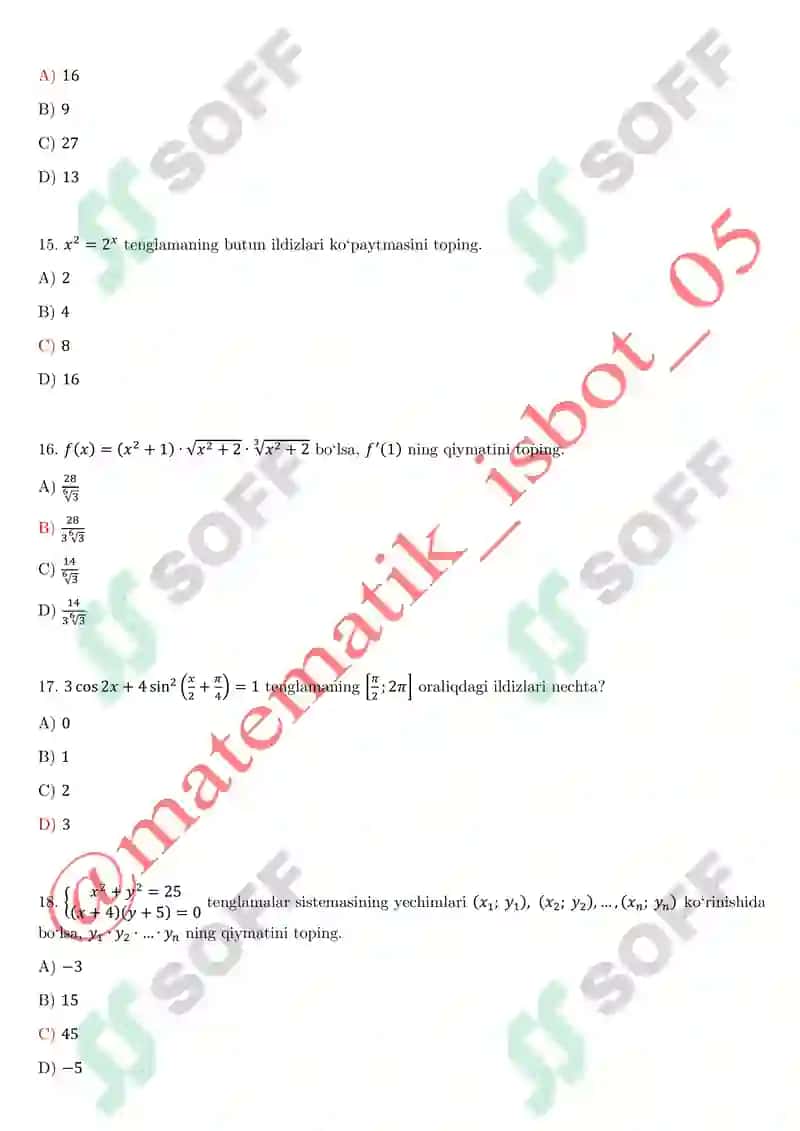 DTM testlari va javoblari hammasi 101% togri qilib yechilgan hammaga omad 4