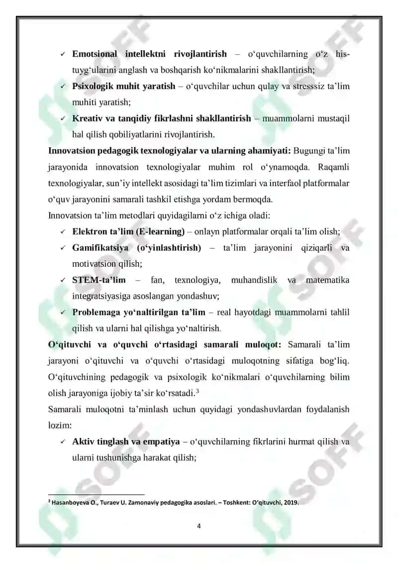 ZAMONAVIY DUNYO PEDAGOGIKA VA PSIXOLOGIYA NAZARY VA AMALIYOTI 4