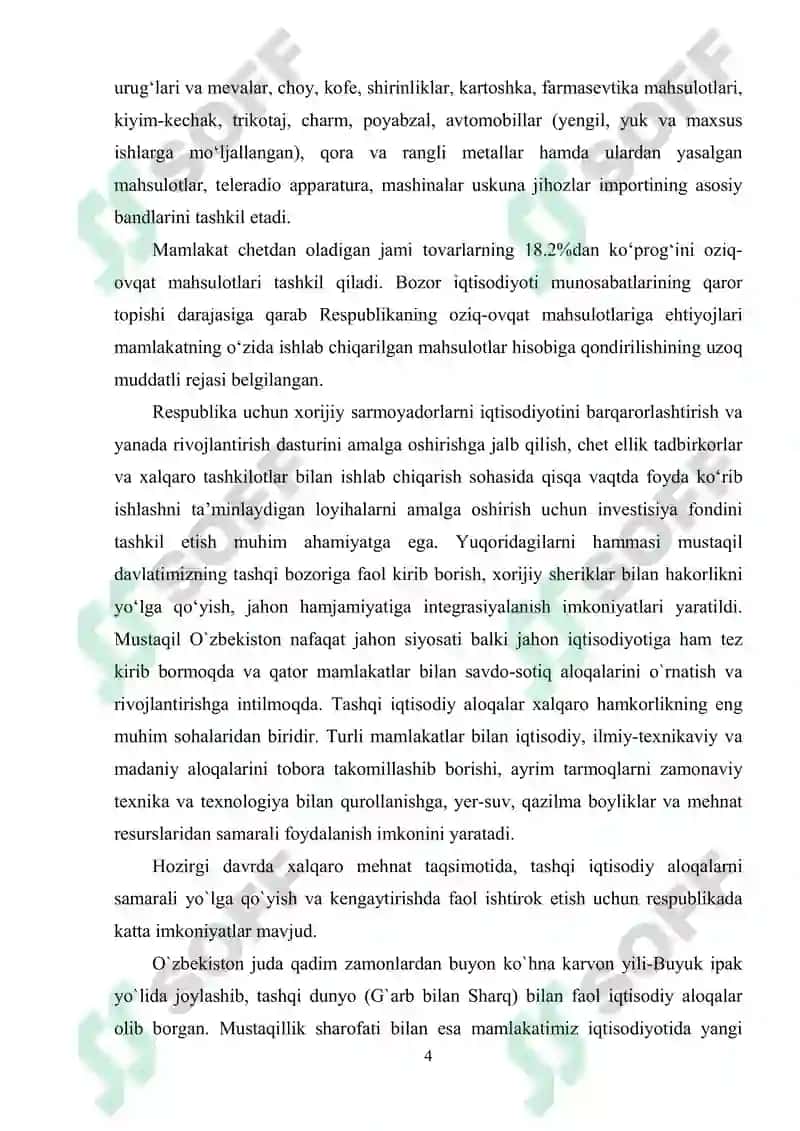O'zbekiston Tashqi Savdo Munosabatlari Geografiyasi 4