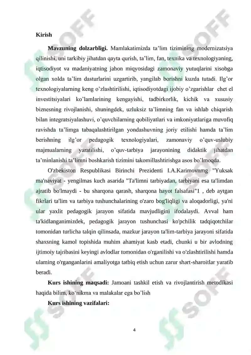 Jamoani tashkil etish va rivojlantirish metodikasi 4