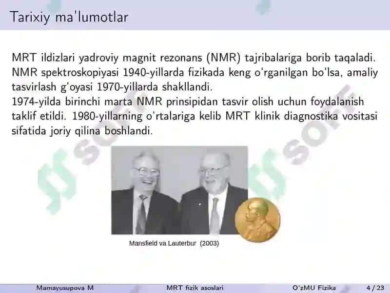 Magnit rezonans tomografiya fizik asoslari 4