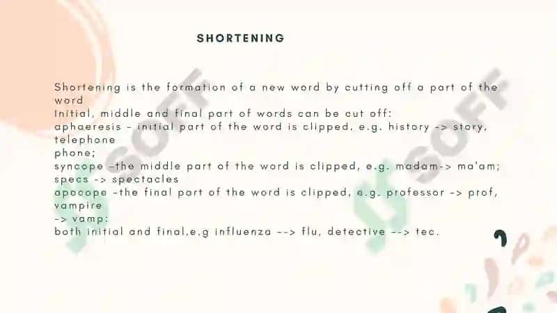Minor ways of word formation 4