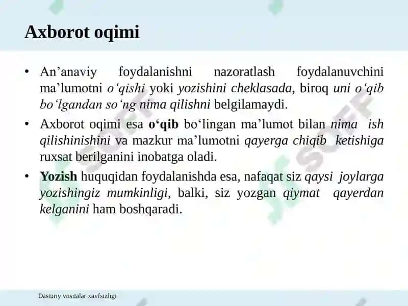 Axborotni sirqib chiqishi (Information Flow) 4