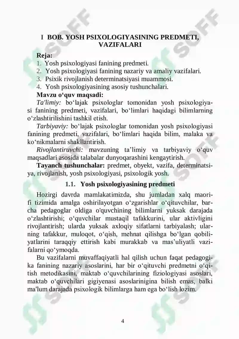 Rivojlanish psixologiyasi. Pedagogik psixologiya 4