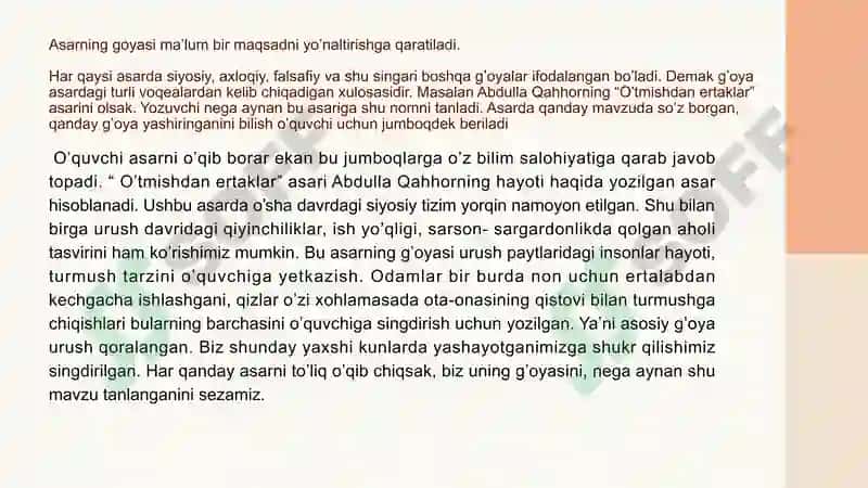 Badiiy asar g'oyasi 4