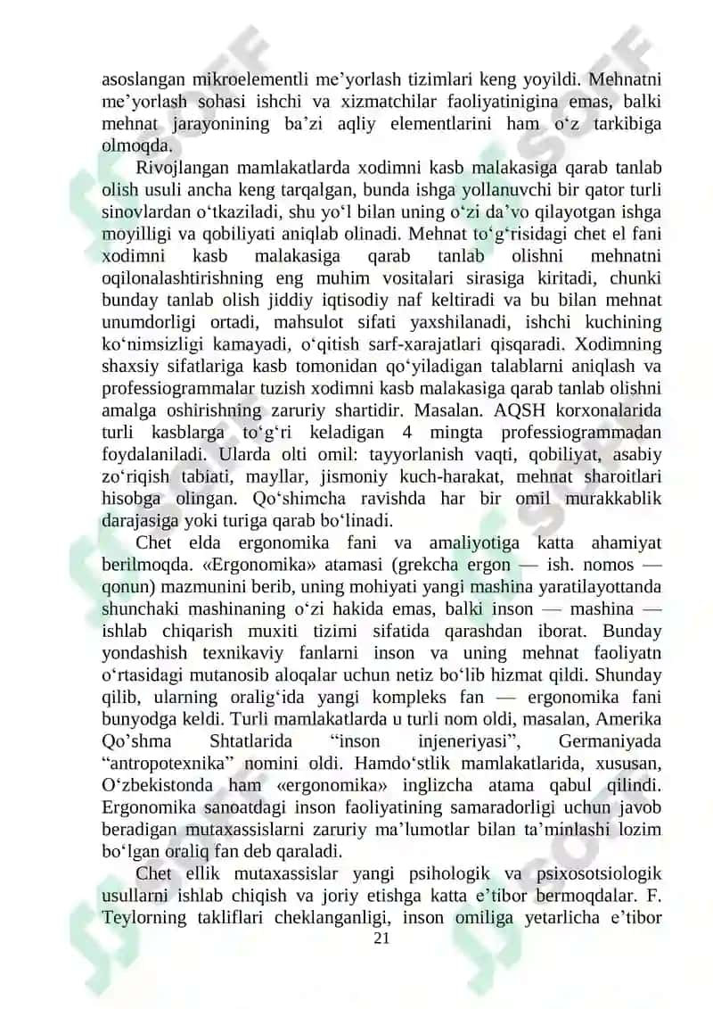 BOB. MEHNATNI ILMIY TASHKIL ETISHNING XUSUSIYATLARI 4