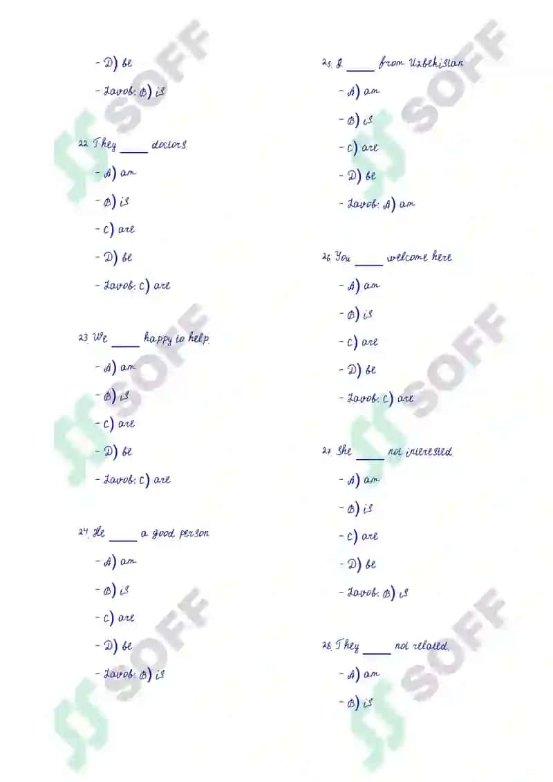 English Language Test Questions 4