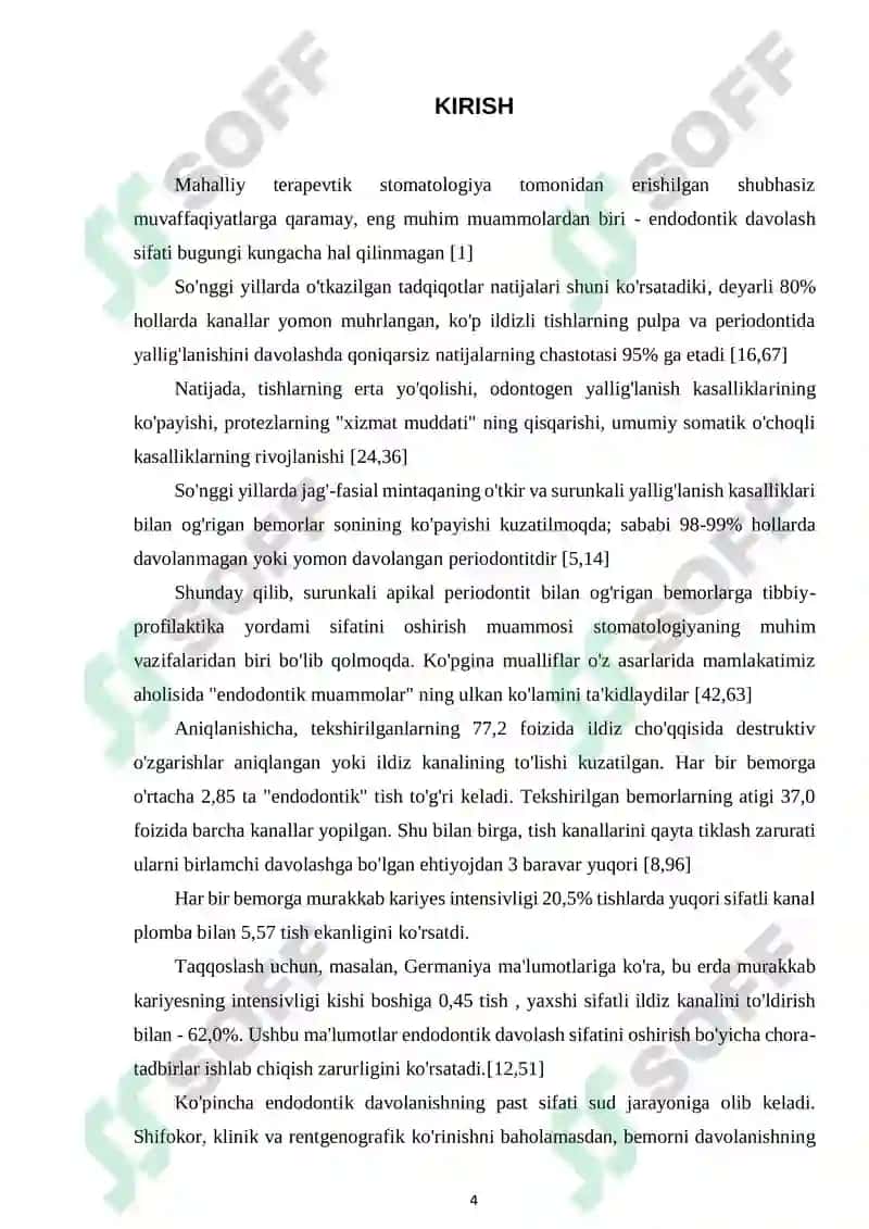 Endodontik davolash sifatini boshqarishda uslubiy yondashuvlar 4