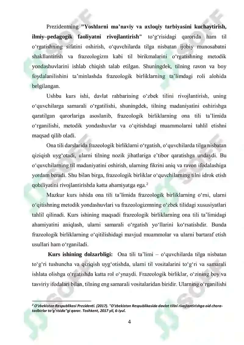 Ona tili ta’limida frazeologik birliklarning tutgan oʻrni 4