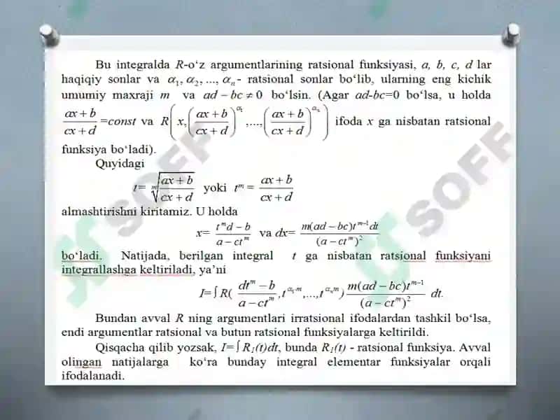 IRRATSIONAL IFODALARNI INTEGRALLASH 4