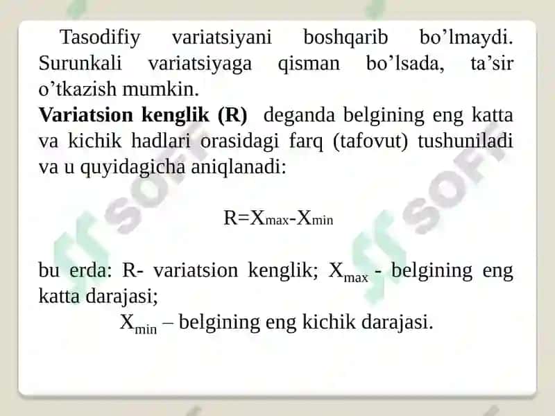 Statistikda Variatsiyani Baholash Usullari va Dispersion Tahlil Asoslari 4