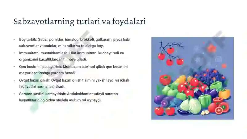 SOG’LOM OVQATLANISH UCHUN MEVA 4